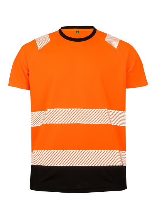 T-shirt de sécurité RESULT R502Xorange fluorescent et noir