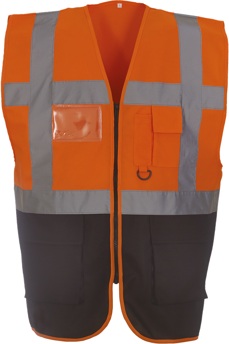 Chargez l'image dans la visionneuse de la galerie, Gilet zippe haute visibilité à poche personnalisé

