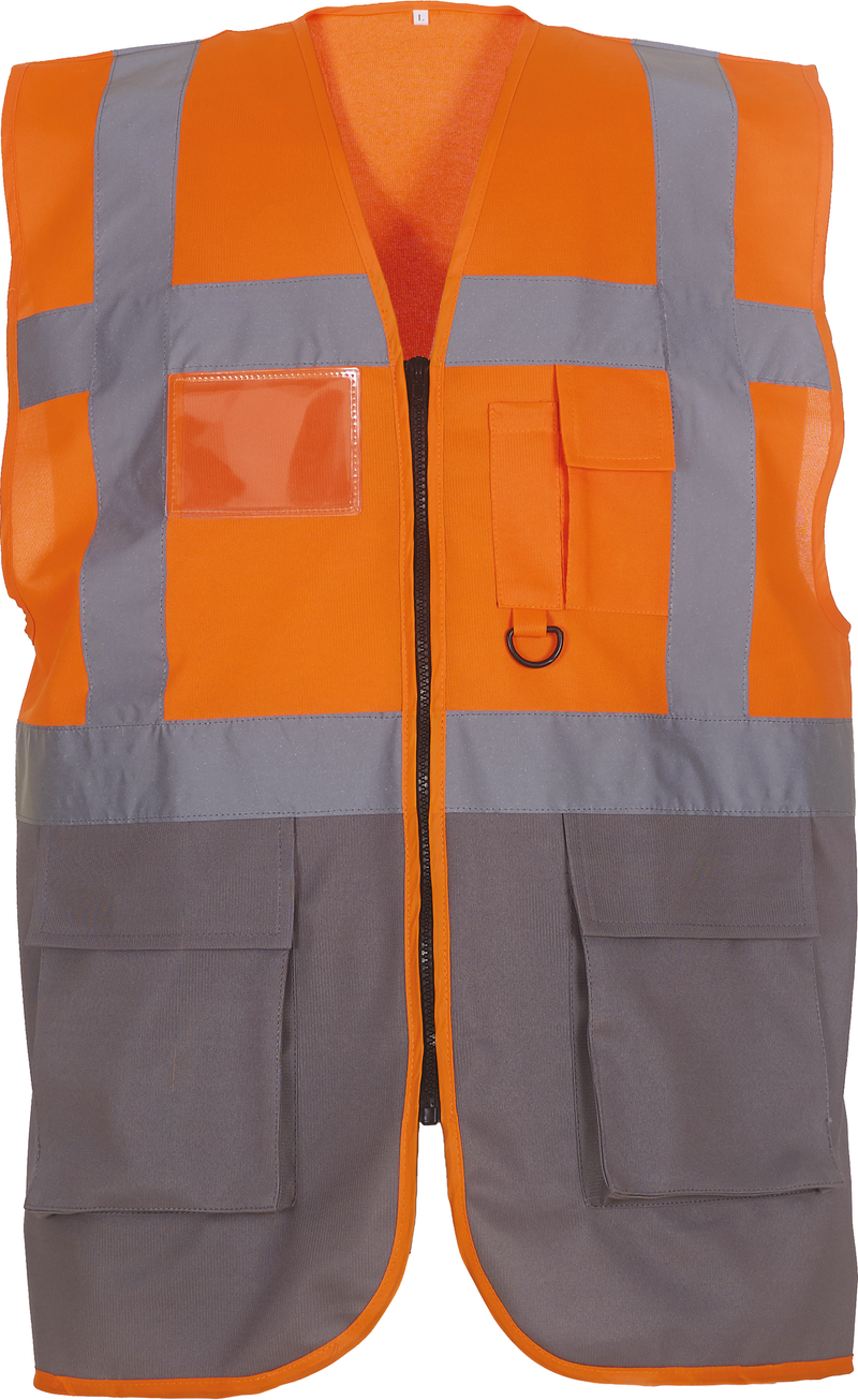 Chargez l'image dans la visionneuse de la galerie, Gilet zippe haute visibilité à poche personnalisé
