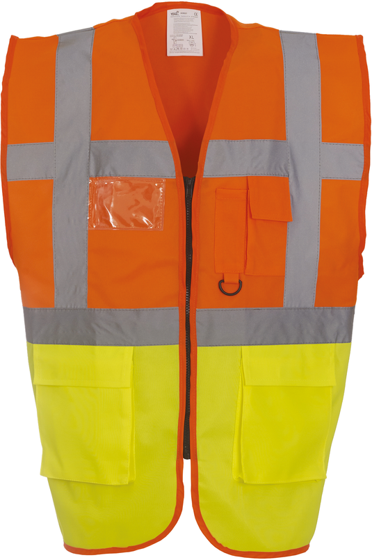 Gilet zippe haute visibilité à poche personnalisé