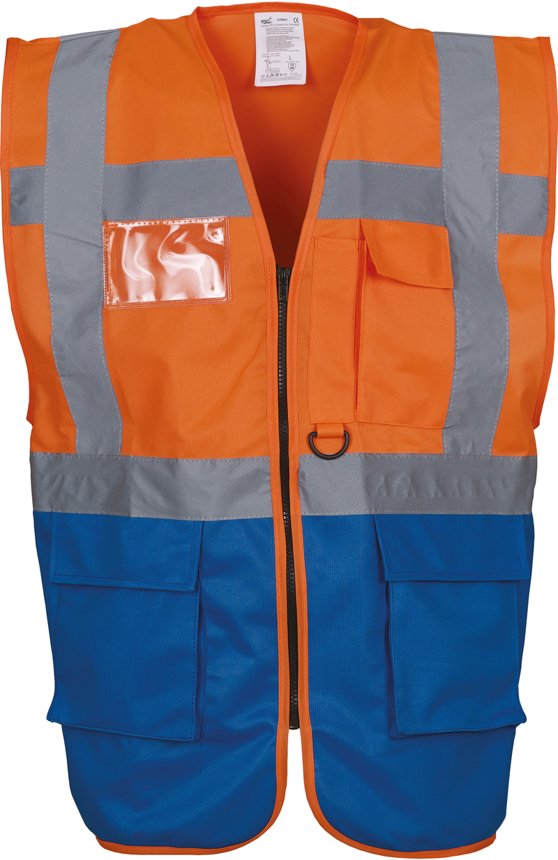 Chargez l'image dans la visionneuse de la galerie, Gilet zippe haute visibilité à poche personnalisé
