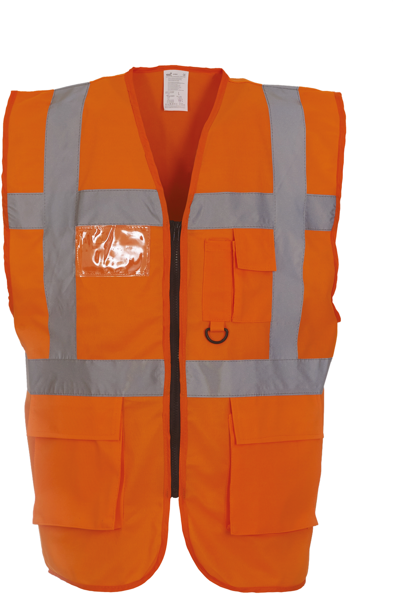 Chargez l'image dans la visionneuse de la galerie, Gilet zippe haute visibilité à poche personnalisé
