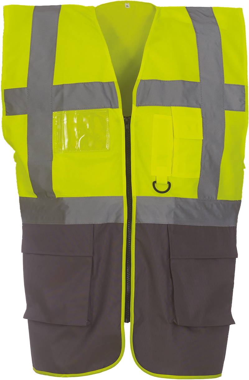 Chargez l'image dans la visionneuse de la galerie, Gilet zippe haute visibilité à poche personnalisé

