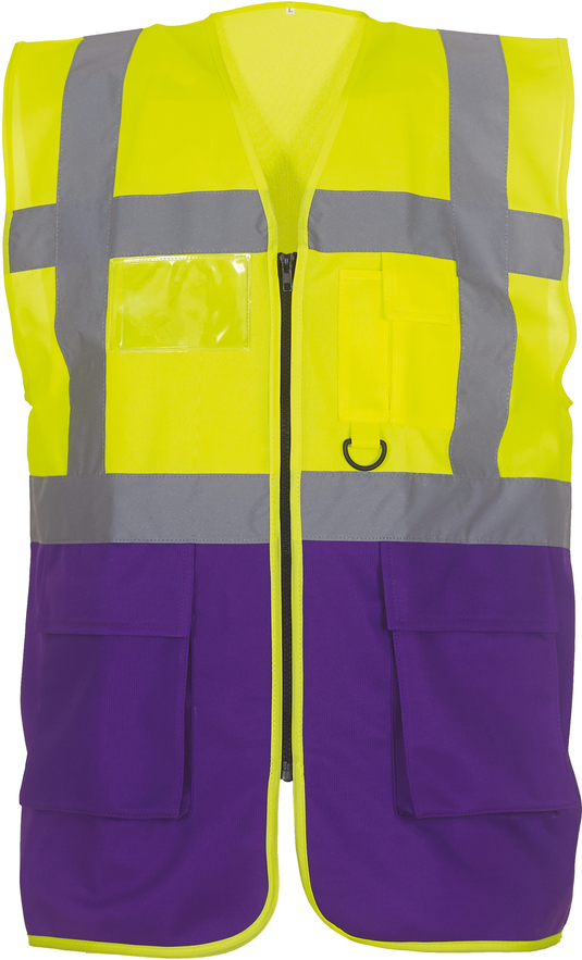 Gilet zippe haute visibilité à poche personnalisé