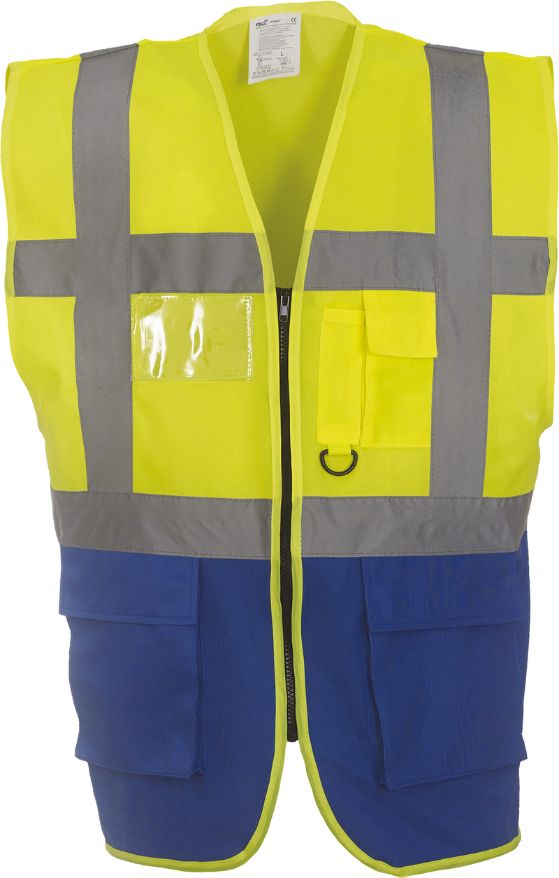 Chargez l'image dans la visionneuse de la galerie, Gilet zippe haute visibilité à poche personnalisé
