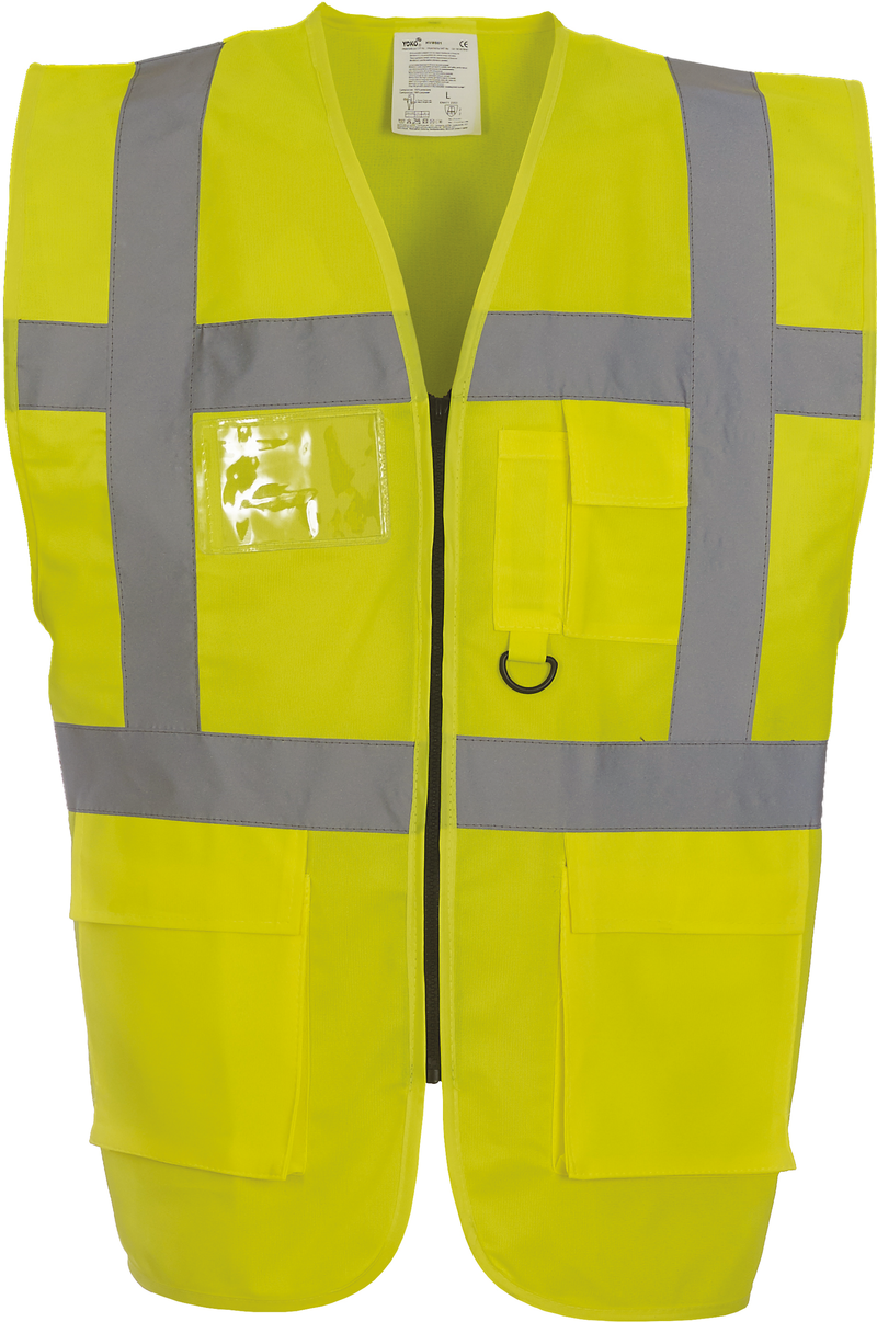 Chargez l'image dans la visionneuse de la galerie, Gilet zippe haute visibilité à poche personnalisé
