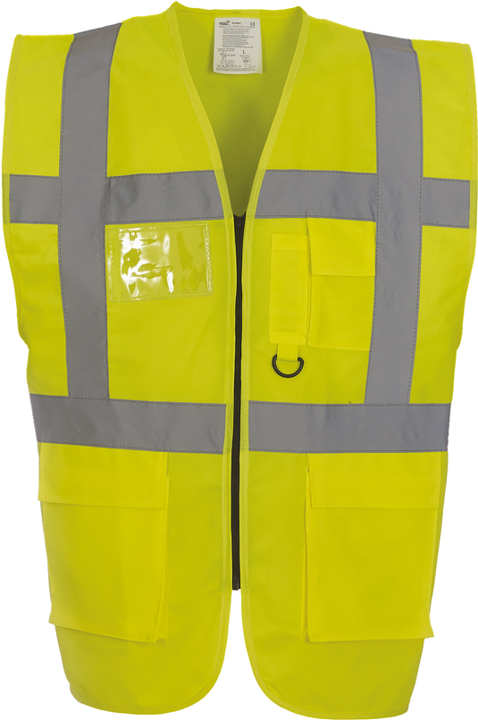 Gilet zippe haute visibilité à poche personnalisé