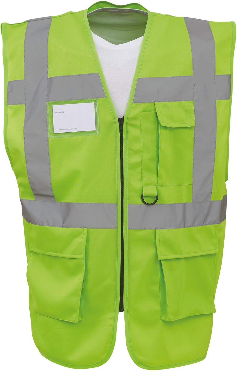 Chargez l'image dans la visionneuse de la galerie, Gilet zippe haute visibilité à poche personnalisé

