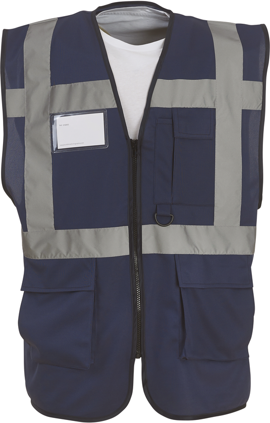 Gilet zippe haute visibilité à poche personnalisé