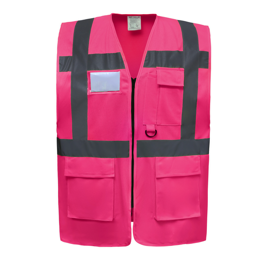 Gilet zippe haute visibilité à poche personnalisé