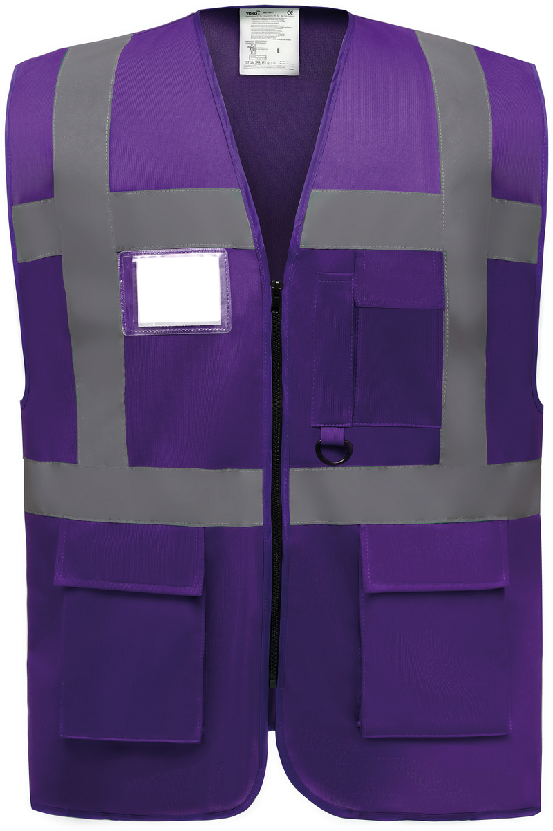 Chargez l'image dans la visionneuse de la galerie, Gilet zippe haute visibilité à poche personnalisé
