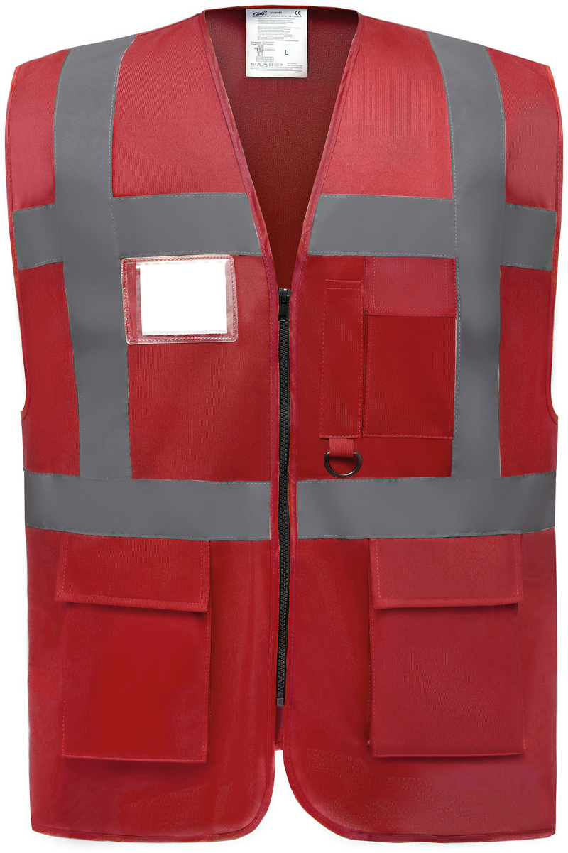 Chargez l'image dans la visionneuse de la galerie, Gilet zippe haute visibilité à poche personnalisé
