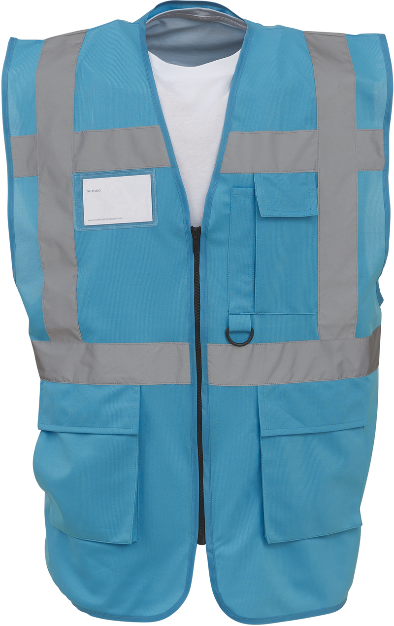 Chargez l'image dans la visionneuse de la galerie, Gilet zippe haute visibilité à poche personnalisé
