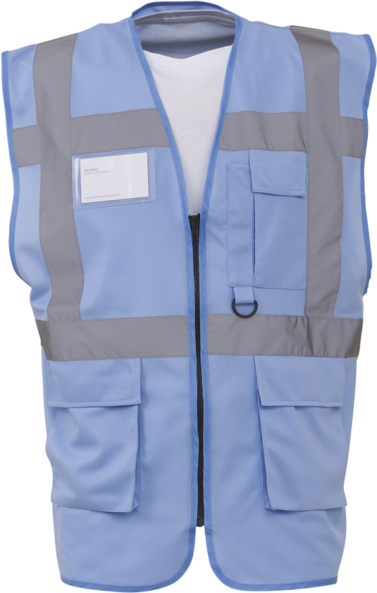 Gilet zippe haute visibilité à poche personnalisé