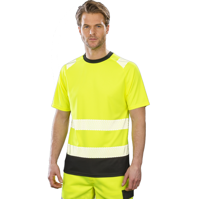 Chargez l'image dans la visionneuse de la galerie, T-shirt haute visibilité RESULT R502X jaune et noir avec bandes réfléchissantes
