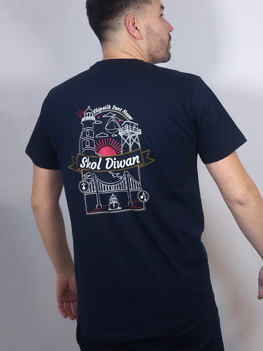 tee-shirt imprimé d'un motif design en DTF pour une ecole bretonne à saint-nazaire