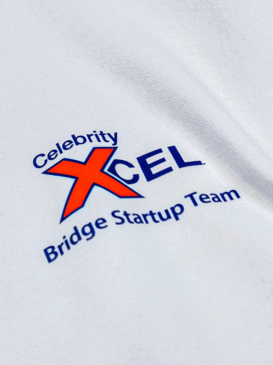 logo du paquebot Celebrity XCEL fabriqué à Saint-Nazaire imprimé sur un sweatshirt de travail