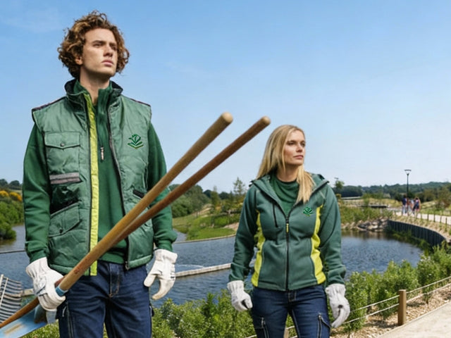 Artisans Paysagistes avec tenues de travail brodées sur la Ria de Pornic