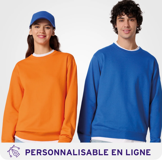 Sweat-shirt col rond unisexe personnalisable