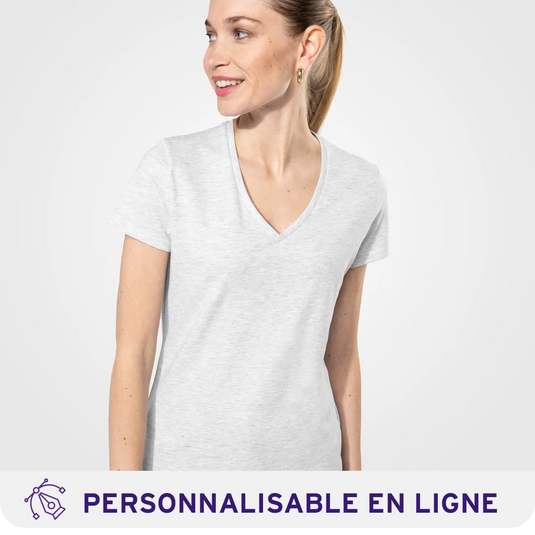 T-shirt col V femme personnalisé