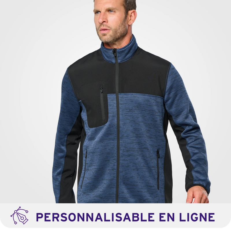 Chargez l'image dans la visionneuse de la galerie, Veste polytricot recyclée homme WK9108 personnalisable
